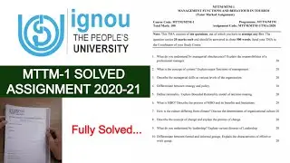 MTTM-1 SOLVED ASSIGNEMENT 2020-21 II MTTM/MTM ASSIGNMENT IGNOU 2020-21