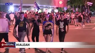 Late-night SOS Cuba protest continues after march in Hialeah