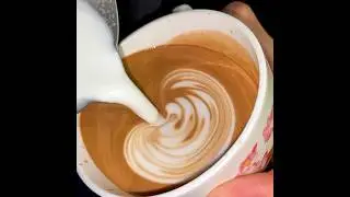 Latte Art Made Simple | Rosetta Art | #shorts #youtubeshorts #youtubecoffee #baristaasif #coffee