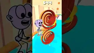 Stickman roll runner sprialroll funny gameplay #shorts #stickmanroll #androidgame #funnygame #game