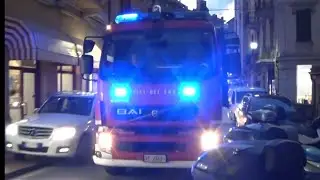 APS Volvo FL280 + AIB Land Rover Defender 110 Vigili del Fuoco Ventimiglia in sirena!
