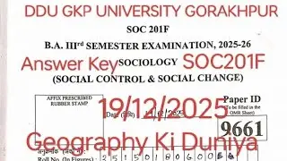 BA 3rd Semester Sociology SOC201F Answer Key 