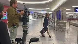 Filming of A Christmas Vintage Baggage Claim Scene