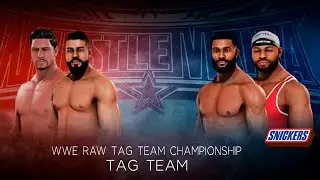 WWE2k20. Прогнозы WrestleMania 36: Andrade & Angel Garza vs.Street Profits(c).