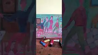 friends' party, #andreidragomirart#viral #tablouri#shorts #painting#drawing#art#pictura#colors#paint