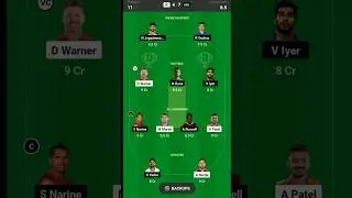 DC Vs KOL DREAM11 TEAM#shorts #ytshorts #youtubeshorts