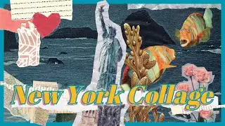 Искусство на тему Нью-Йорка | Рыбный арт-коллаж | Медленное создание искусства с помощью коллажа