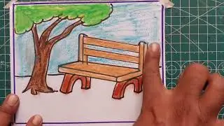 Как нарисовать скамейку | легкое рисование и раскрашивание для детей