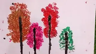 Easy tree with ear buds/drawing 💪😁