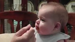Twins eating Sweet Potatoes for the first time