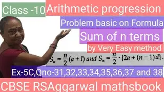 #Arithmetic Progression#Solution for CBSE RSAggarwal mathsbook class -10#Ex-5C, Qno-31 to 38.
