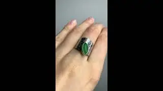 Кольцо из серебра 925 пробы с пренитами Element47 2_KO_PH_WG
