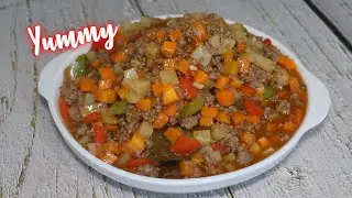 Yummy! Ground pork with potatoes and carrot