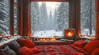 Warm Soul Winter Jazz Cabin ☕❄️ | Smooth Sax & Peaceful Fireplace Vibes 🔥✨