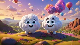 Two Little Clouds Float Along | Calm Weather Counting Song | Gentle Nursery Rhyme and Sky Play