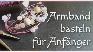 Armband basteln f&uuml;r Anf&auml;nger✨ Schmuck selber machen💕DIY Drahtschmuck & Perlenarmband  leicht erkl&auml;rt