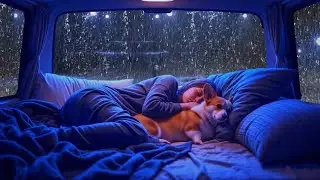 Fall Asleep Instantly | Thunderstorm & Rain Sounds | Heavy Rain on Car Roof All Night Long