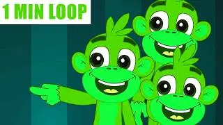 🐒 Five Little Monkeys Remix 🎶 [1 MIN LOOP] | Bouncy Sounds & Dance Nursery Rhymes | @MonkeyRhymesHub
