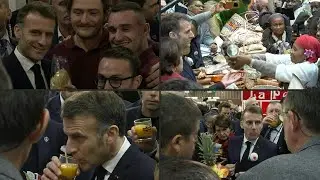 Macron tours stands at Paris Agricultural Show, chatting with exhibitors and visitors | AFP