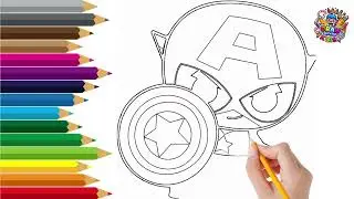 How to Draw Cute Captain America | Chibi Superhero Drawing for Kids#kids