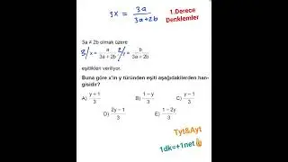 1. Dereceden Denklemler #tytmatematik #mathsshorts
