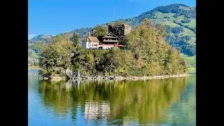 Romantic Island Schwanau 🇨🇭 in Lake Lauerz
