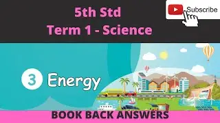 5th std Science Term 1|Unit-3 Energy| Evaluation ANSWERS| TN samacheer class 5 |Schoolless