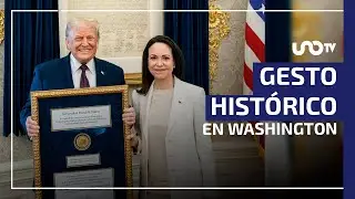 María Corina Machado entrega su medalla del Nobel de la Paz a Donald Trump