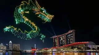 Legend of the Dragon Gate Drone FULL SHOW in 2 mins - Singapore