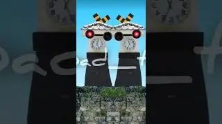 rail crossing in water💦🌊😂 || #railcrossing #railroad #railroadcrossing #sirenhead #踏切 #踏切アニメ