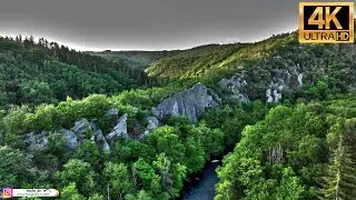 The H&eacute;rou - Rock in the meander of the Ourthe (Houffalize - Belgium) - Drone footage Ultra HD 4K