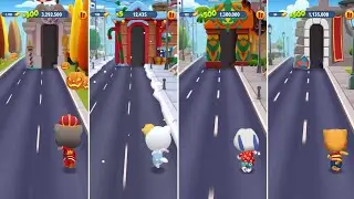 Talking Tom Gold Run King Tom vs Polar Bear Angela vs Hawaiian Hank vs Talking Ginger Gameplay