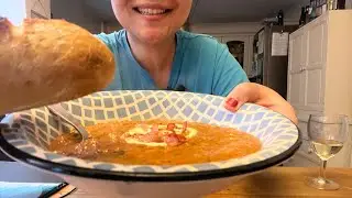 ASMR MUKBANG TOMATO SOUP AND BAGUETTE | RELAXING EATING SOUNDS