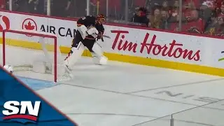 Blue Jackets' Severson Capitalizes On Markstrom's Bad Clearance To Take Lead vs. Flames