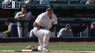 TB@NYY: Romine gets HBP and is forced to leave game