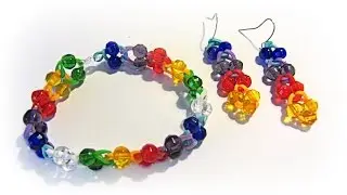 Como hacer pulseras de gomitas o ligas con cuentas. Rubber band bracelet.
