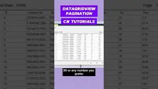 Datagridview Pagination In C# Tutorials - #shorts