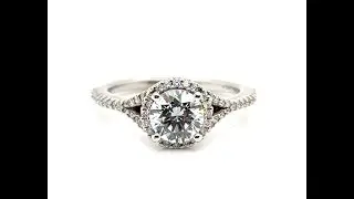 Ritani Diamond Engagement Ring Semi Mount Setting Halo Holds .90 -1.20 Round 14K