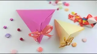 Triangle Gift Box | Box tutorial | paper box | easy triangle box | learn art with Hafsa