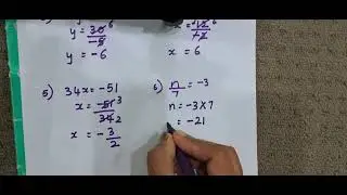 Class 8 Ex 2.1 Solve the following simple equation