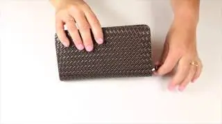 RFID Blocking Secure Wallet Ziparound Weave Clutch