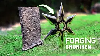 How to make a ninja star | Forging a rusted Leaf spring into a shuriken  #blacksmith