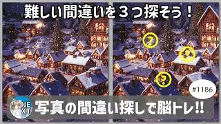 『間違い探し』写真で脳トレ！ #1186 「雪深い集落」「涸沢カール」「ノウゼンカズラ」【高難易度】｜Find the difference game in photos
