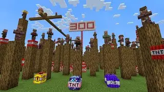 300 Subscriber Celebration! BLOWING UP 300 Minecraft Villagers with Custom TNT!