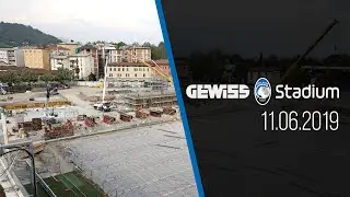Il progress in time lapse dei lavori allo stadio di Bergamo all'11 giugno