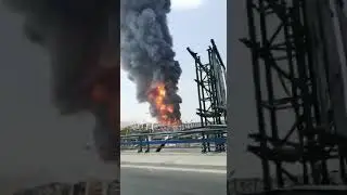 #Beirut Explosion:  Massive #Fire at Beirut Port