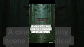 A cinematic rainy scene in a mystical Japanese forest #ai #seeingai #artificialthings