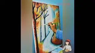 Acrylic painting in easy steps using steel wool / painting tutorial  /amazing painting tricks