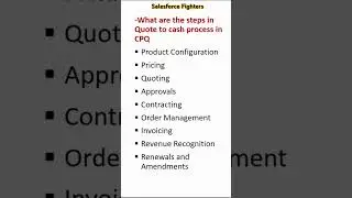What are the steps in Quote to cash process in CPQ? #salesforcefighters #cpq