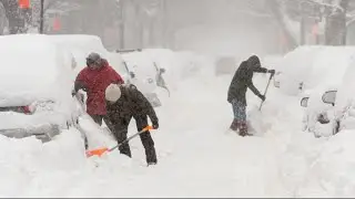 The first major snowstorm to hit Montreal in Quebec, Canada, shuts everything down.